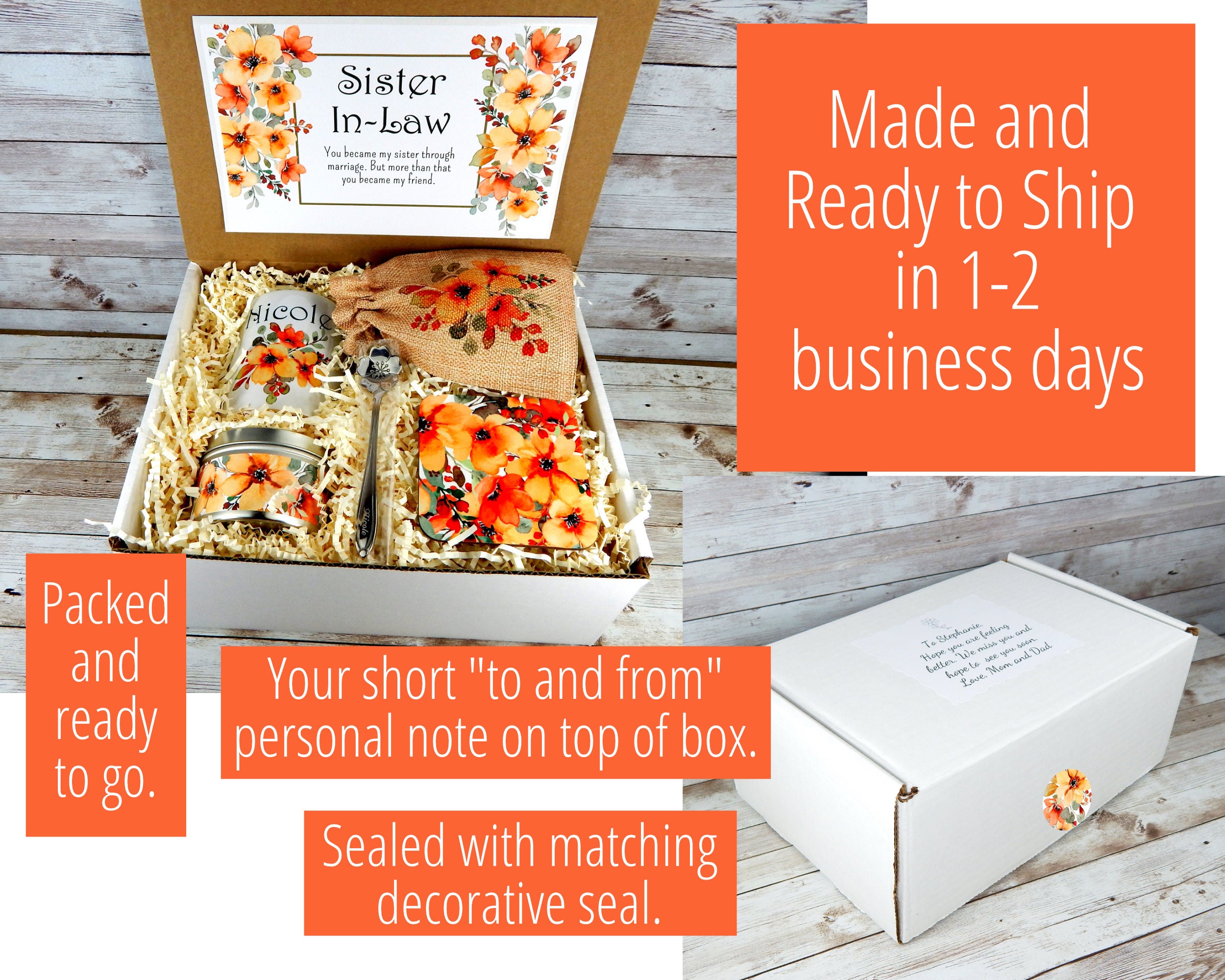 Fall Birthday Gift Basket for Sister In Law with Personalized Etsy