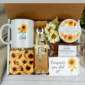 New Job Gift Basket - Promotion Gift Box - Congratulations Care Package For Her - Personalized Gift for New Job