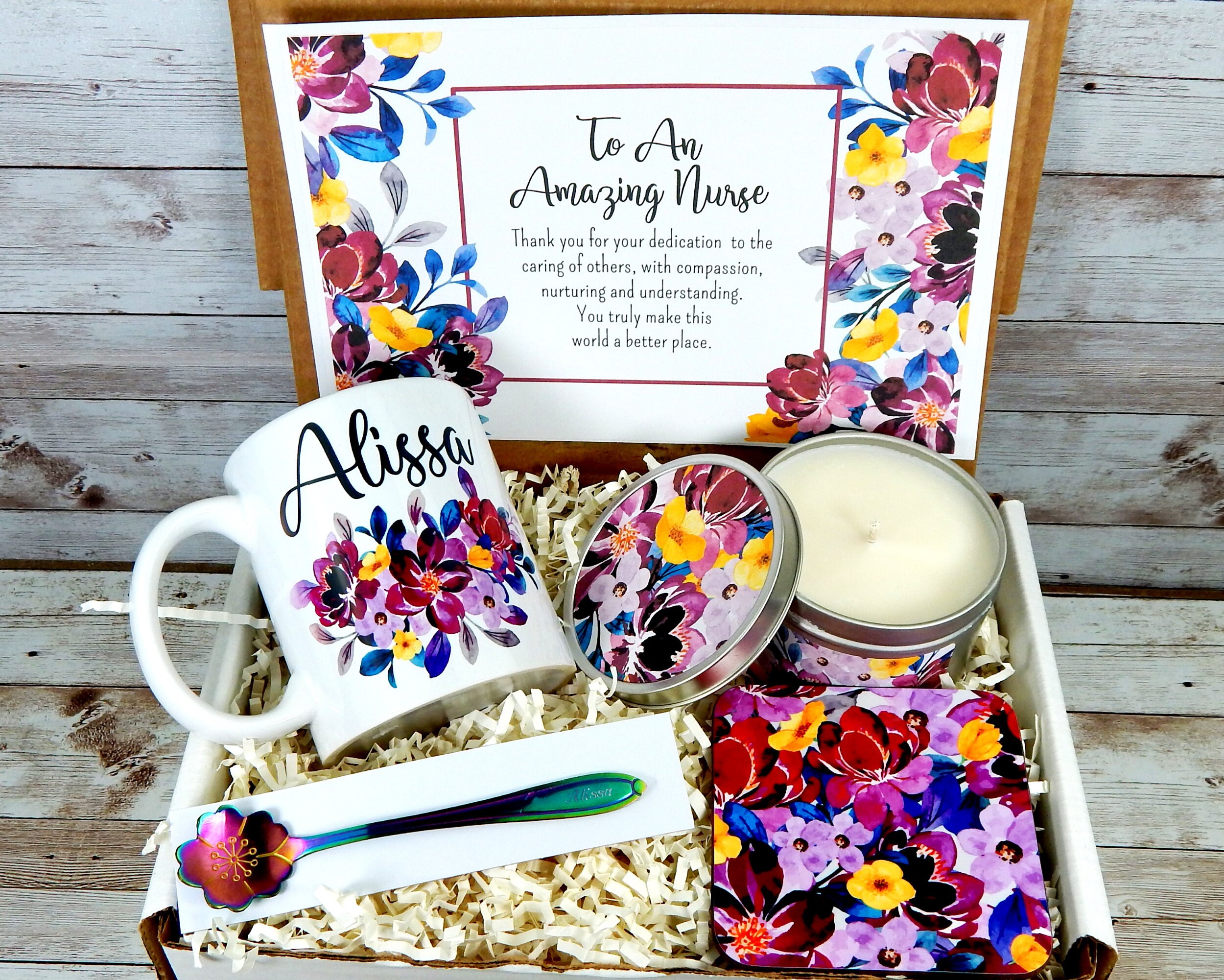 Personalized Nurse Gift Basket with Coffee Mug Thank You Etsy