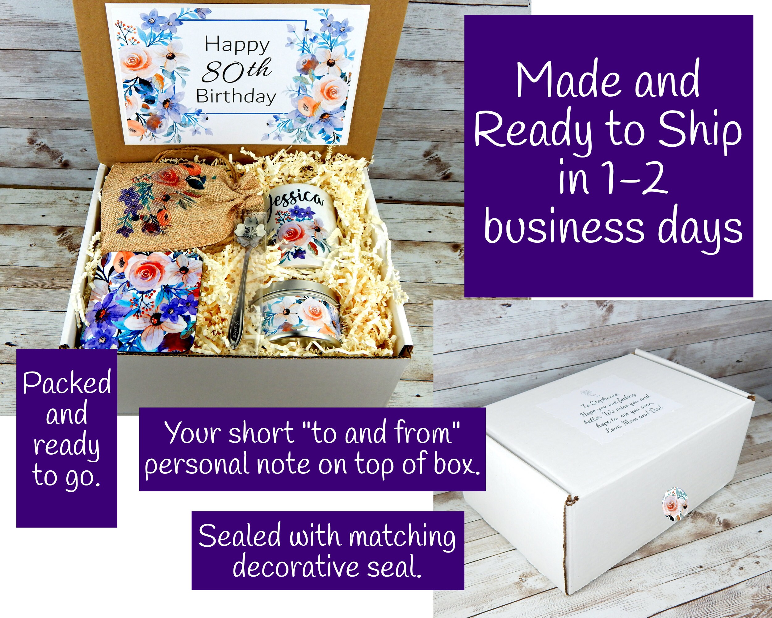 Coffee Lovers 80th Birthday Gift Basket with Coffee Mug Etsy