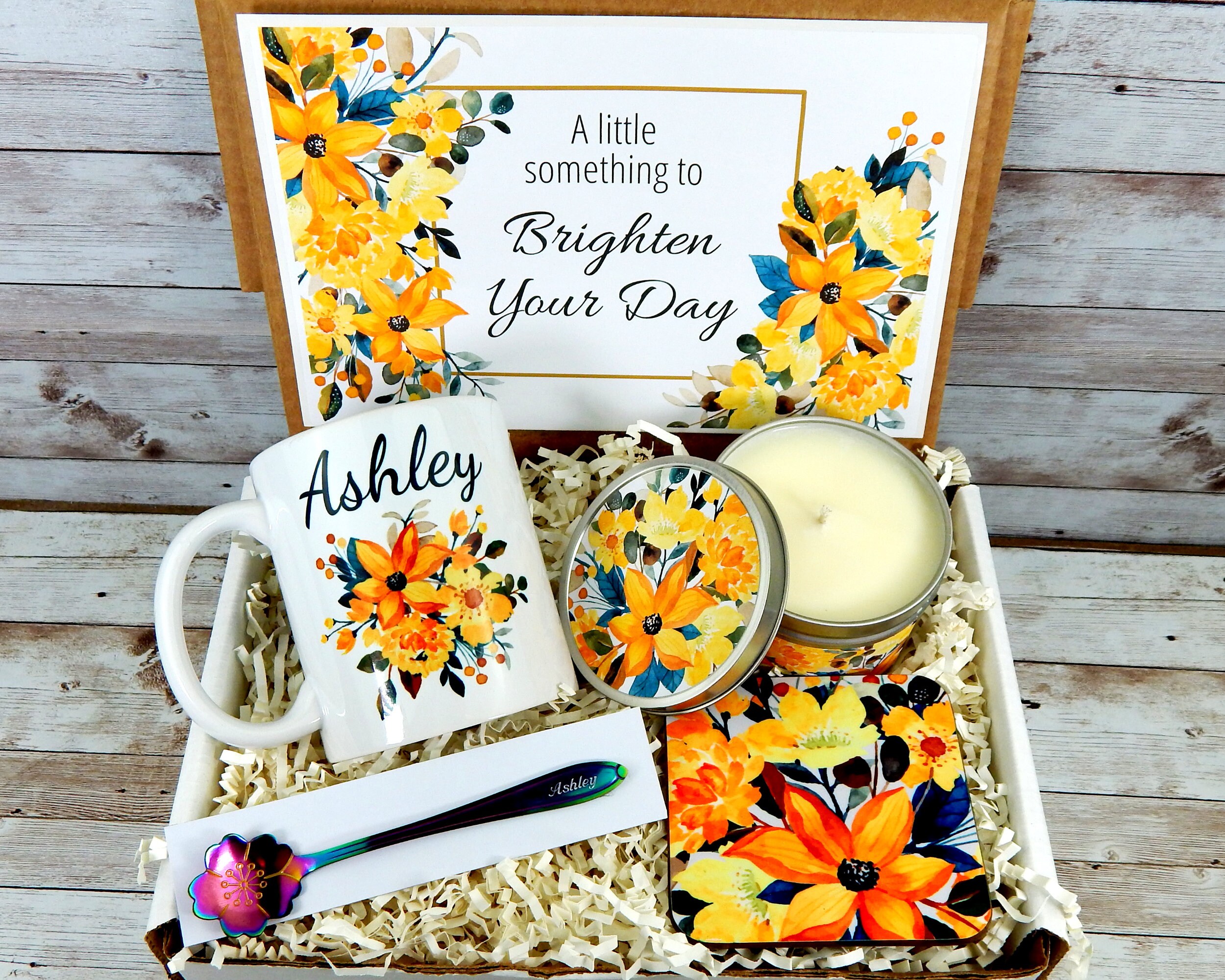Yellow Flower Gift Basket to Brighten Your Day with Custom Etsy