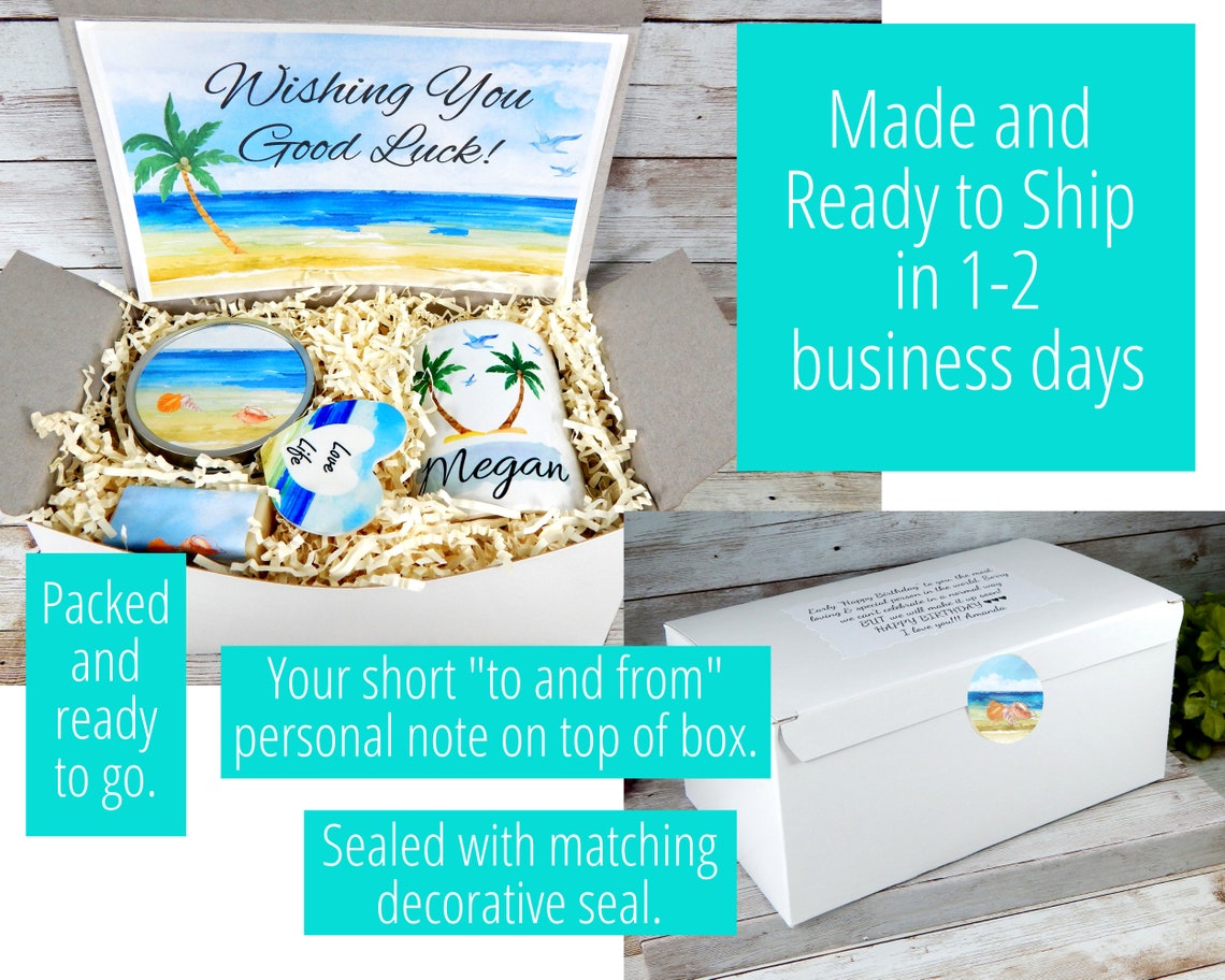 Beach Themed Good Luck Gift Basket Send Good Luck Wishes