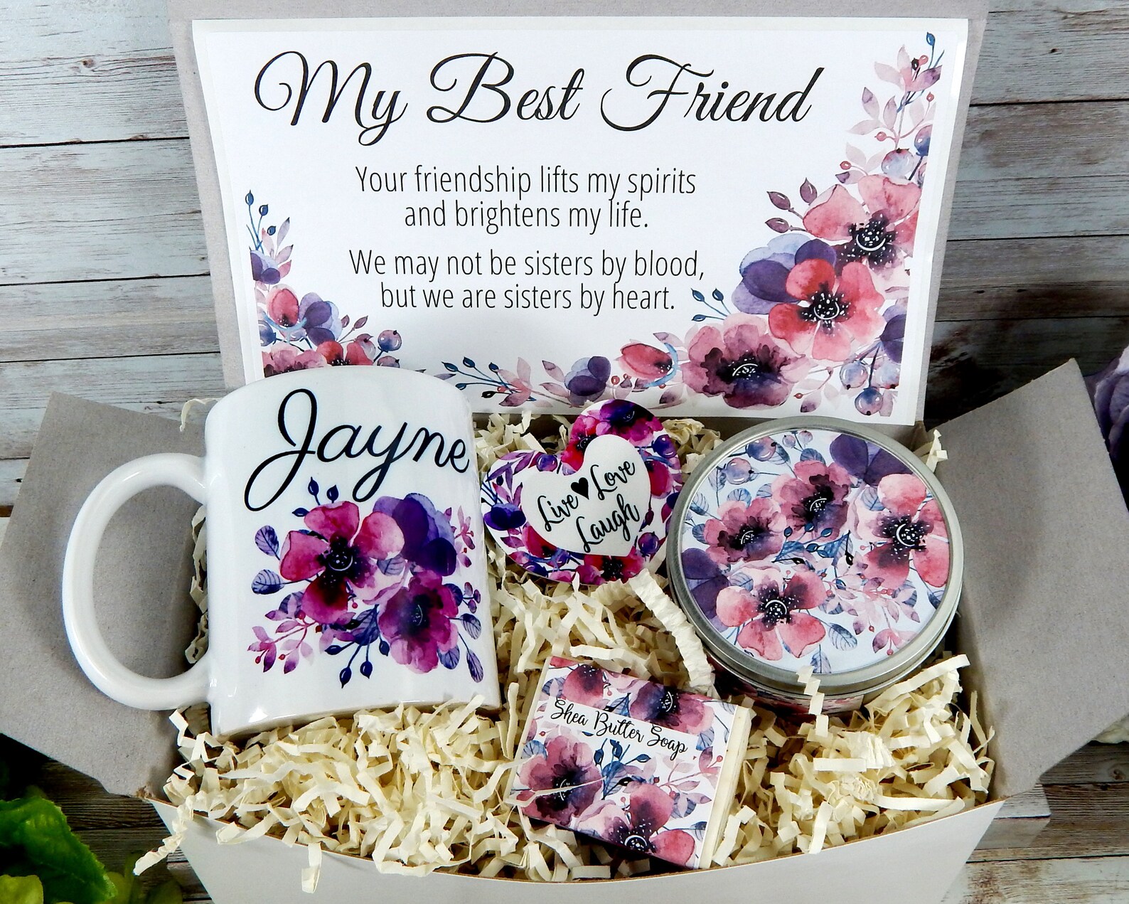 Best Friend Birthday Gift Basket Unique Friendship Gifts Etsy