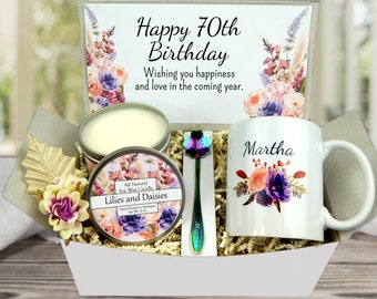 70th Birthday Gift Idea - Gift Basket For Her 70th - Grandmas 70th Birthday Celebration - Personalized Gift Basket Sent Directly