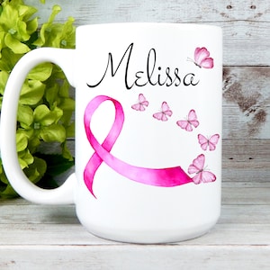Breast Cancer Mug - Awareness Mug Gifts - Personalized Mug for Breast Cancer - Inspirational Breast Cancer Coffee Cup