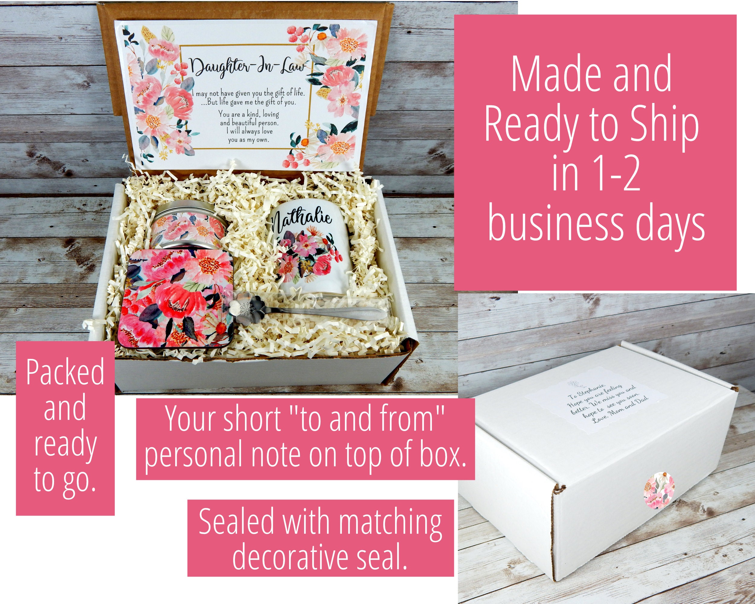 Pink Gift Basket for Daughters In Laws Birthday Graduation or Etsy