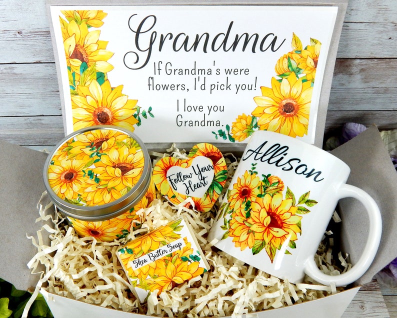 Sunflower Gifts For Grandma Personalized Mug Grandma Etsy 日本