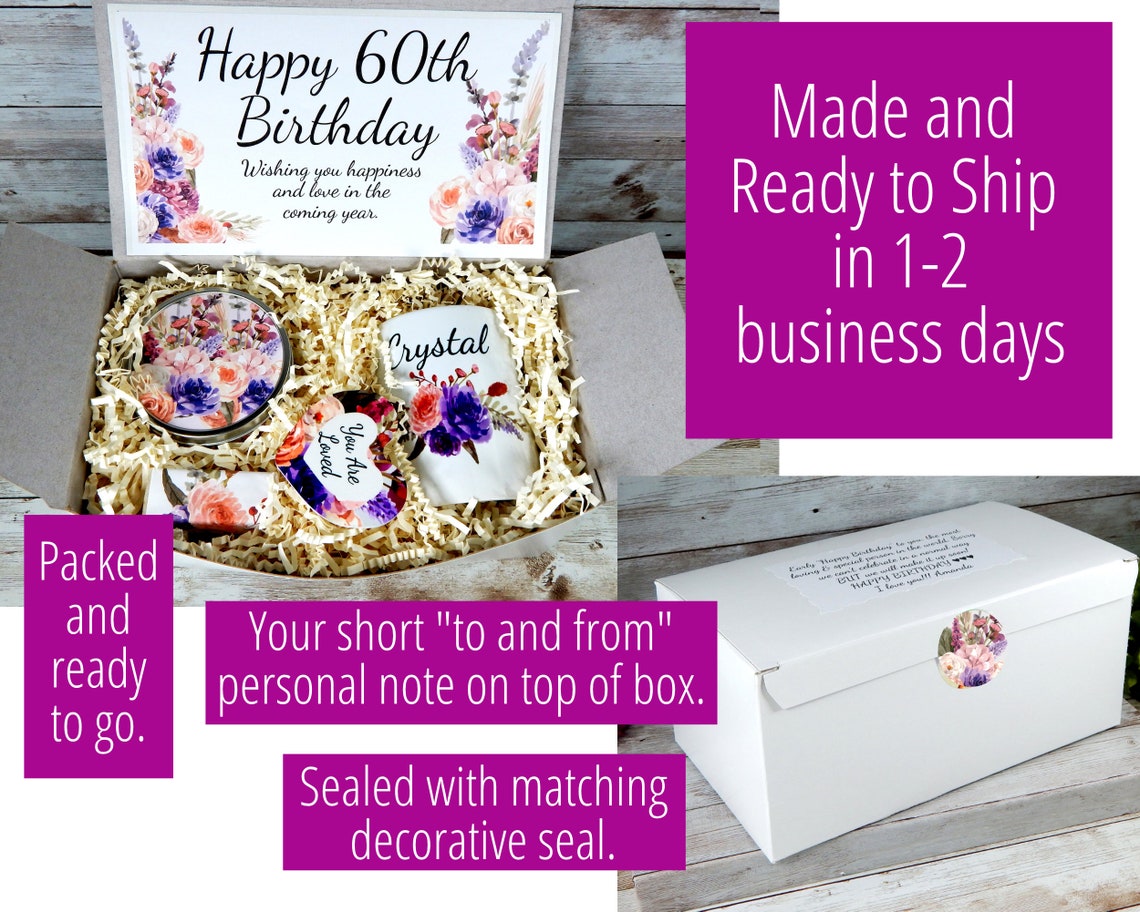 60th Birthday Gift Idea Gift Basket For Her 60th Grandmas | Etsy