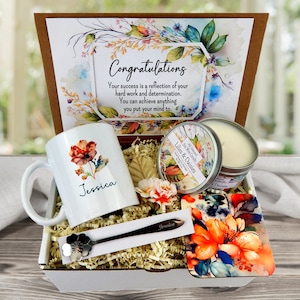 Congrats Gift Basket for Women - Personalized Congratulations Gift - Graduation Gift - New Job Gift - Achievement Gift - New Mom Gift