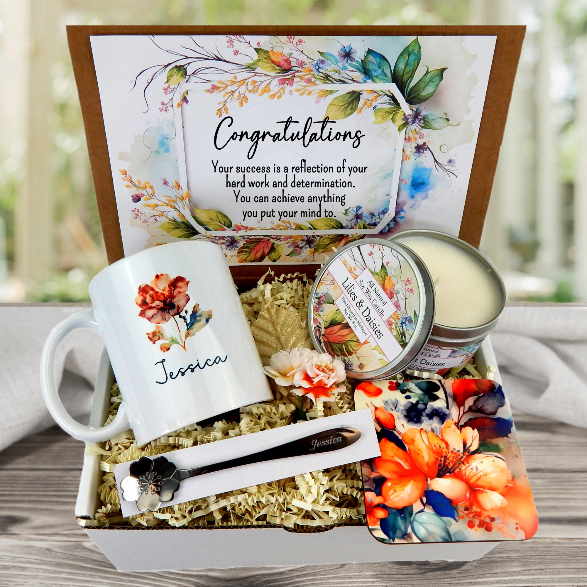 Congrats Gift Basket for Women Personalized Congratulations Gift Graduation  Gift New Job Gift Achievement Gift New Mom Gift 