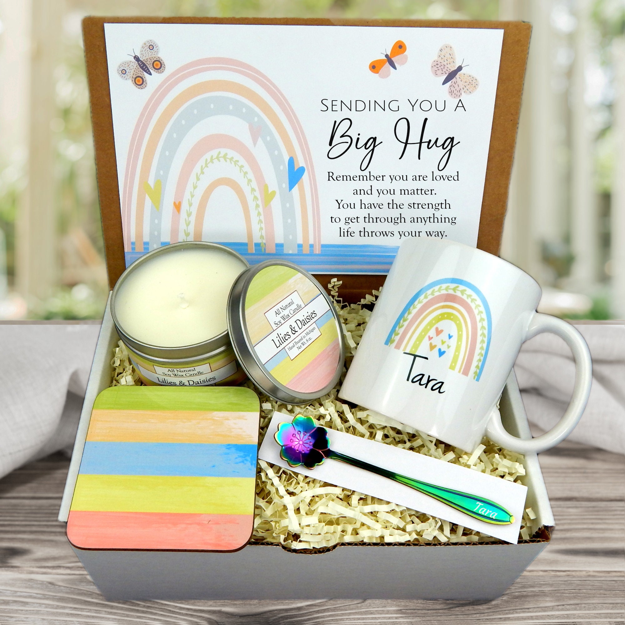 Big Hug Care Package: Personalized Mug, Soy Candle & Spoon Gift