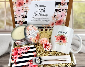 Personalized 30th Birthday Gift Box: Mug, Engraved Spoon & Soy Candle