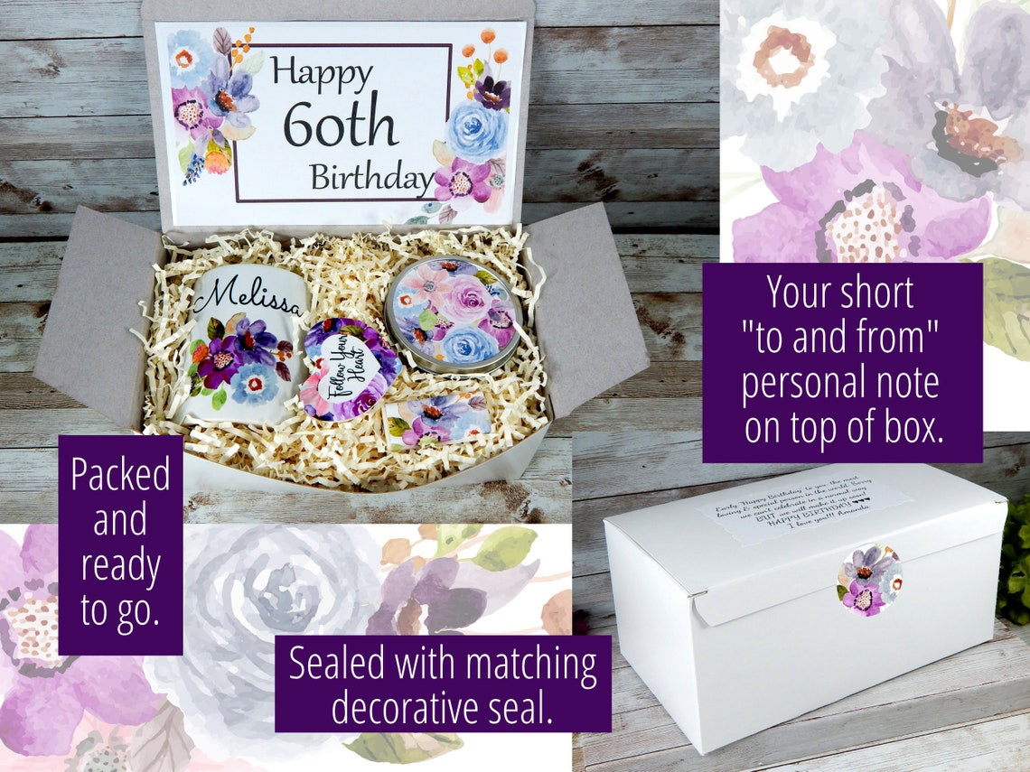 60th Birthday Gift Basket for Her Gift for Her 60th Etsy