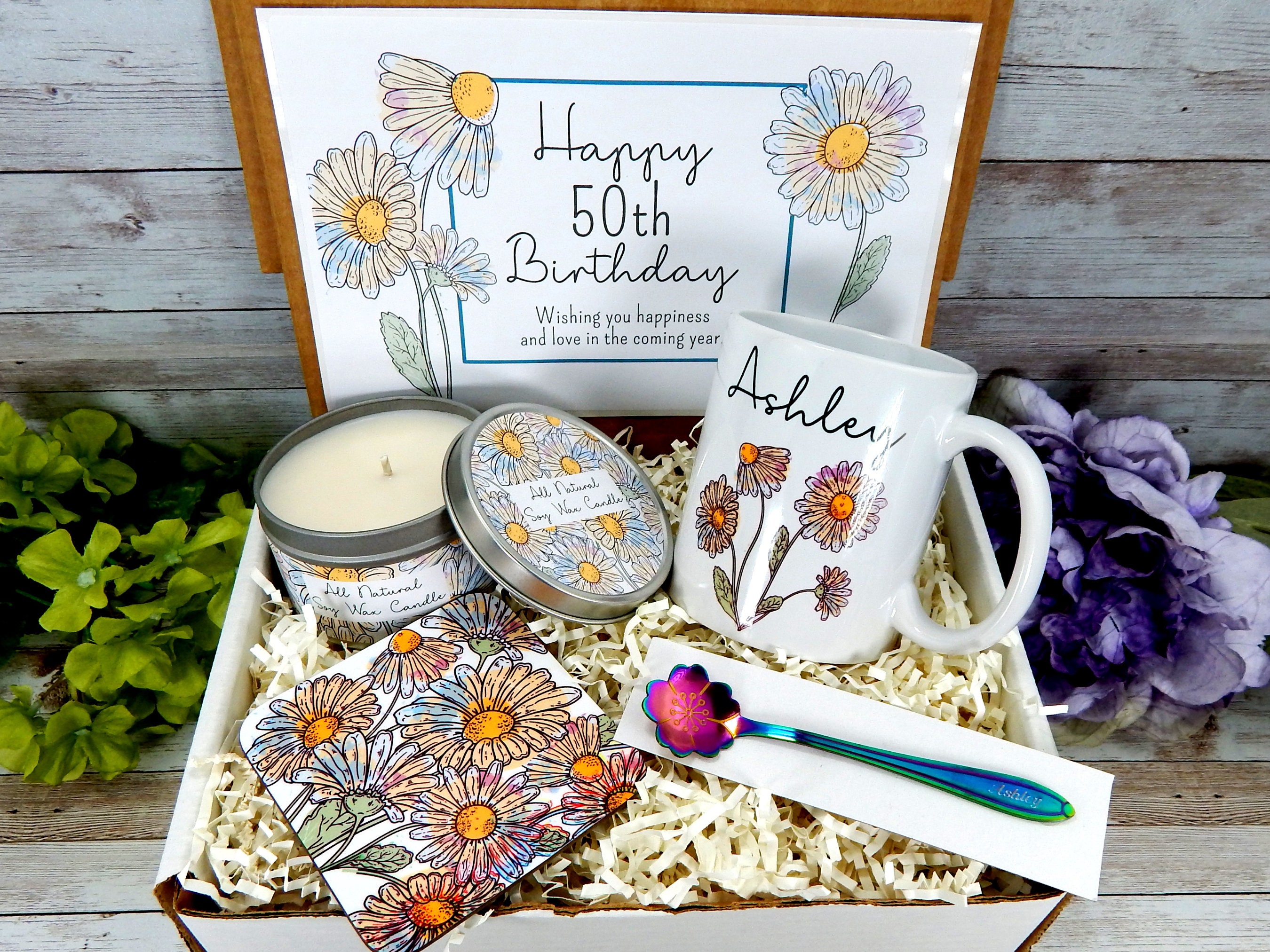 Personalized 50th Birthday Gift Basket for Turning 50 Gift Set Etsy