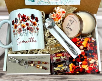 60th Birthday Gift Box: Personalized Mug, Artisan Charm & Soy Candle