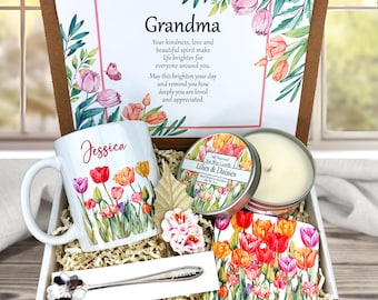 Grandma Birthday Gift | Personalized Mug Gift Set | Grandmother Care Package | Gigi Present Christmas, Birthday, Mother's Day