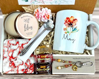 50th Birthday Gift Box: Personalized Mug, Soy Candle & Artisan Charm
