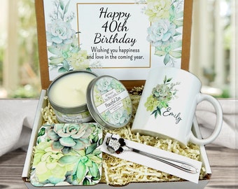 Personalized 40th Birthday Gifts - Birthday Gift Basket for 40th - Turning 40 Gift Set - 40th Birthday Gift Idea
