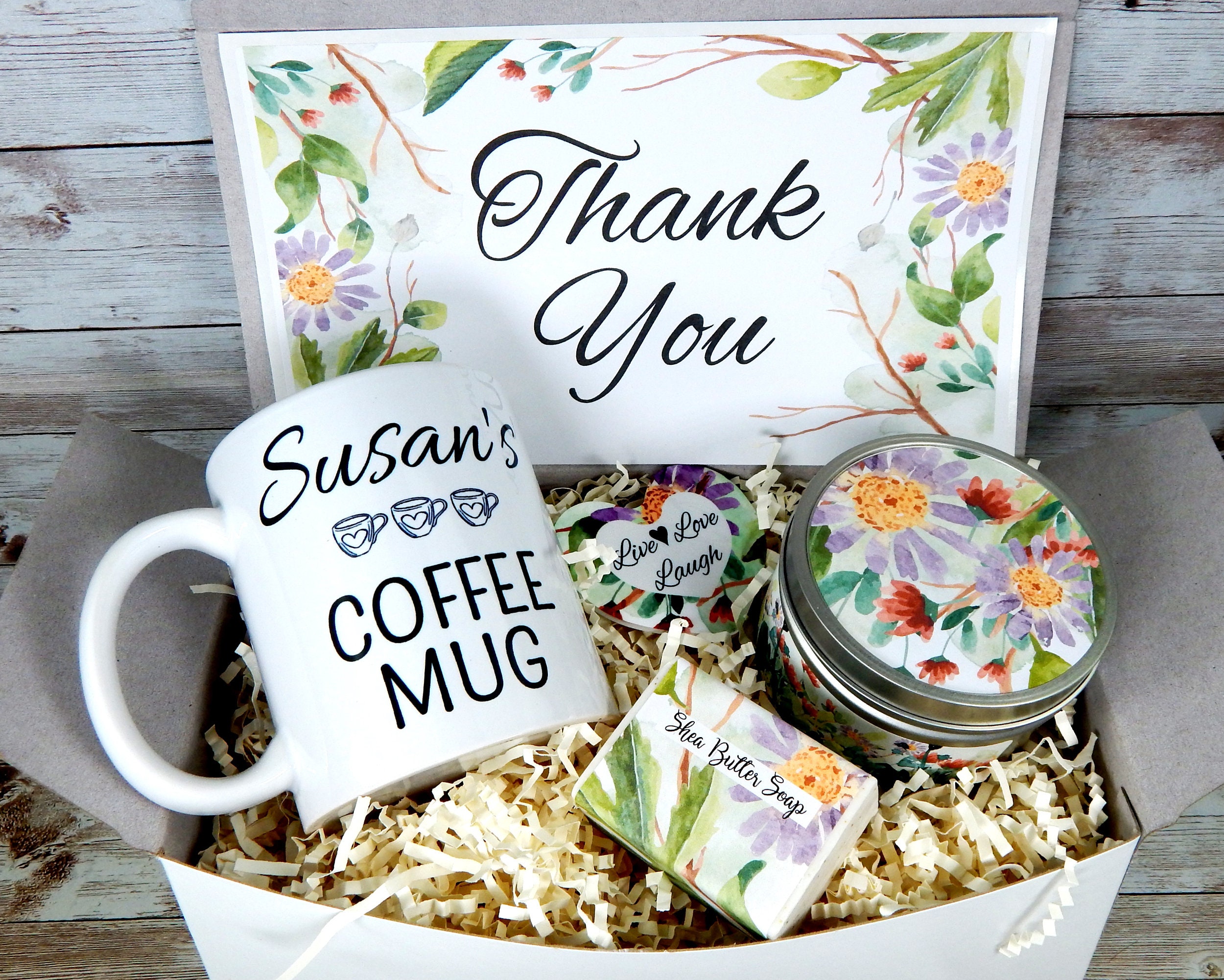 Thank You Gift Basket Personalized Thank You Gifts Etsy