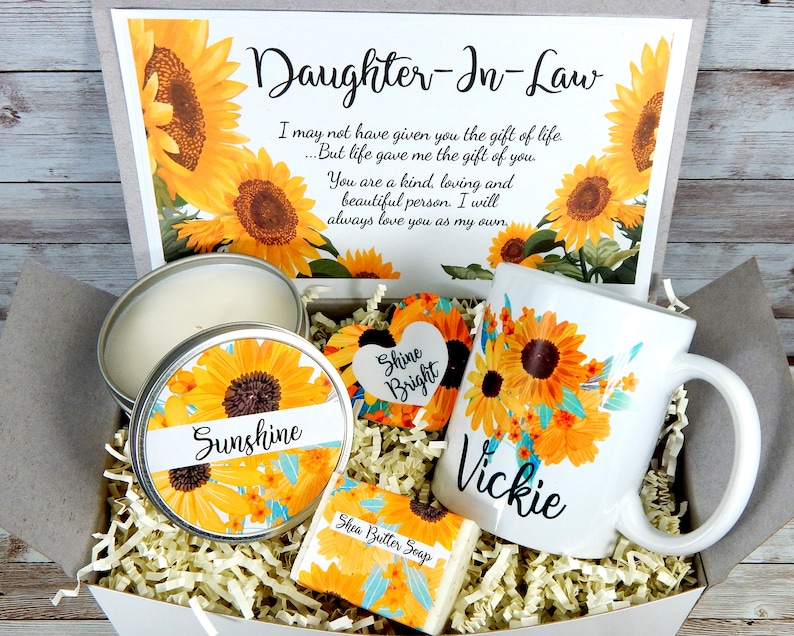 Sunflower Gift Basket for Daughter in Law Daughterinlaws Etsy
