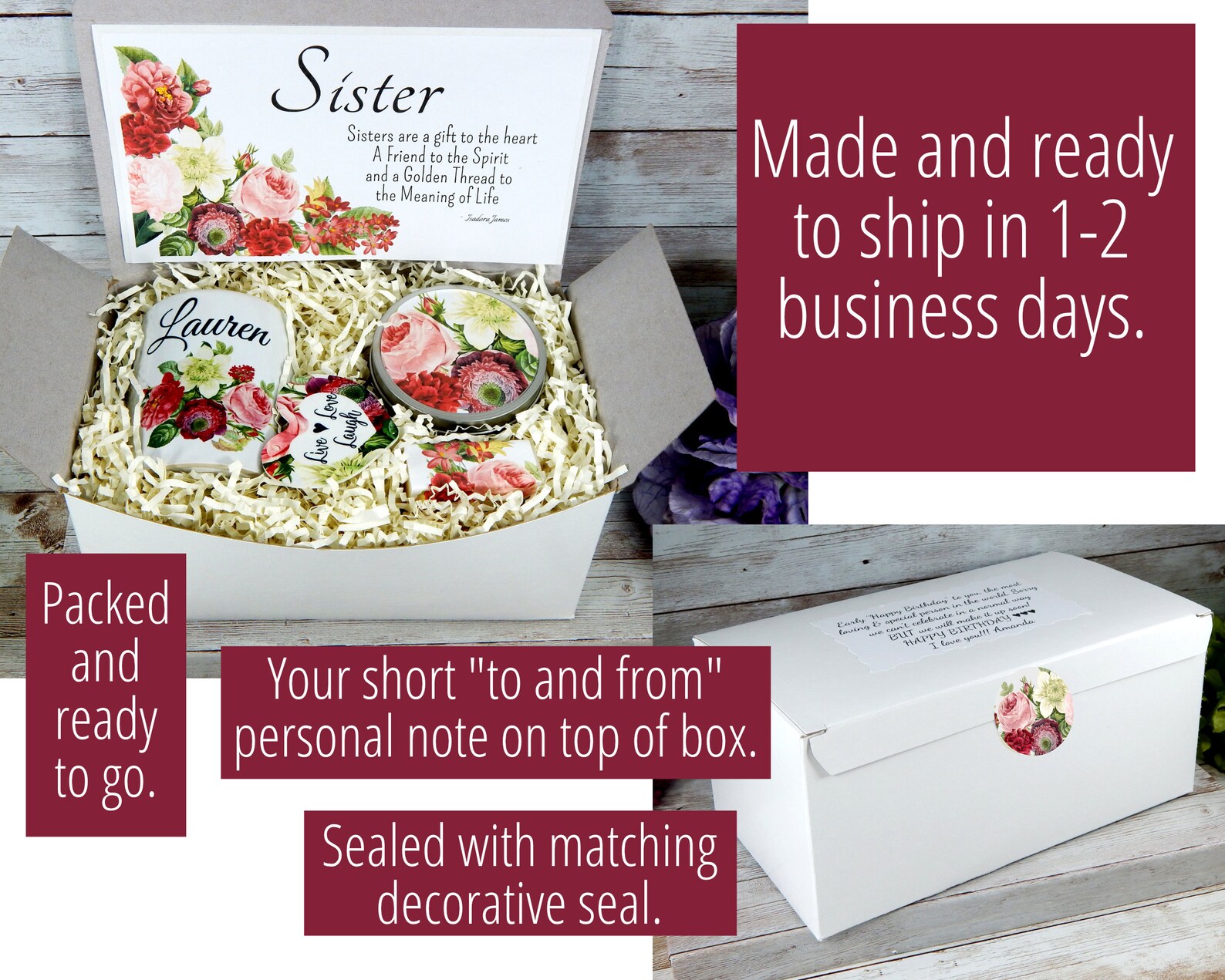 Sister Care Package Emotional Birthday Wishes For Sister Etsy