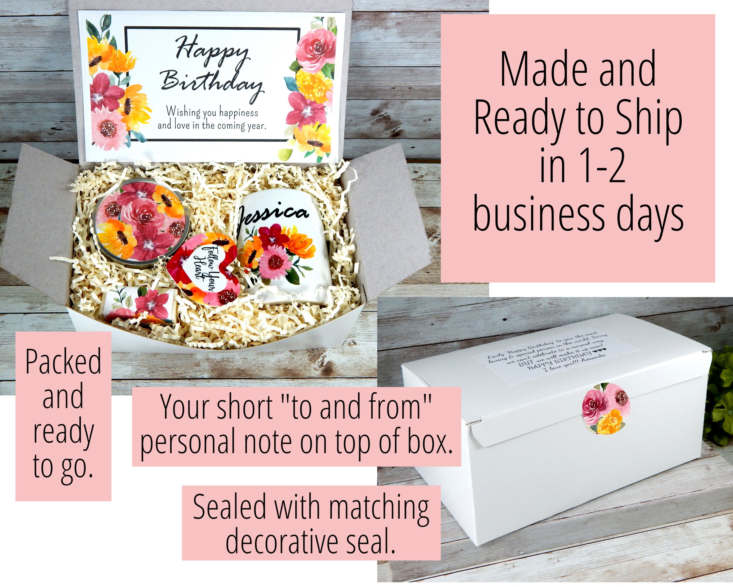 Birthday Wishes Gift Personalized Birthday Gift Basket Etsy