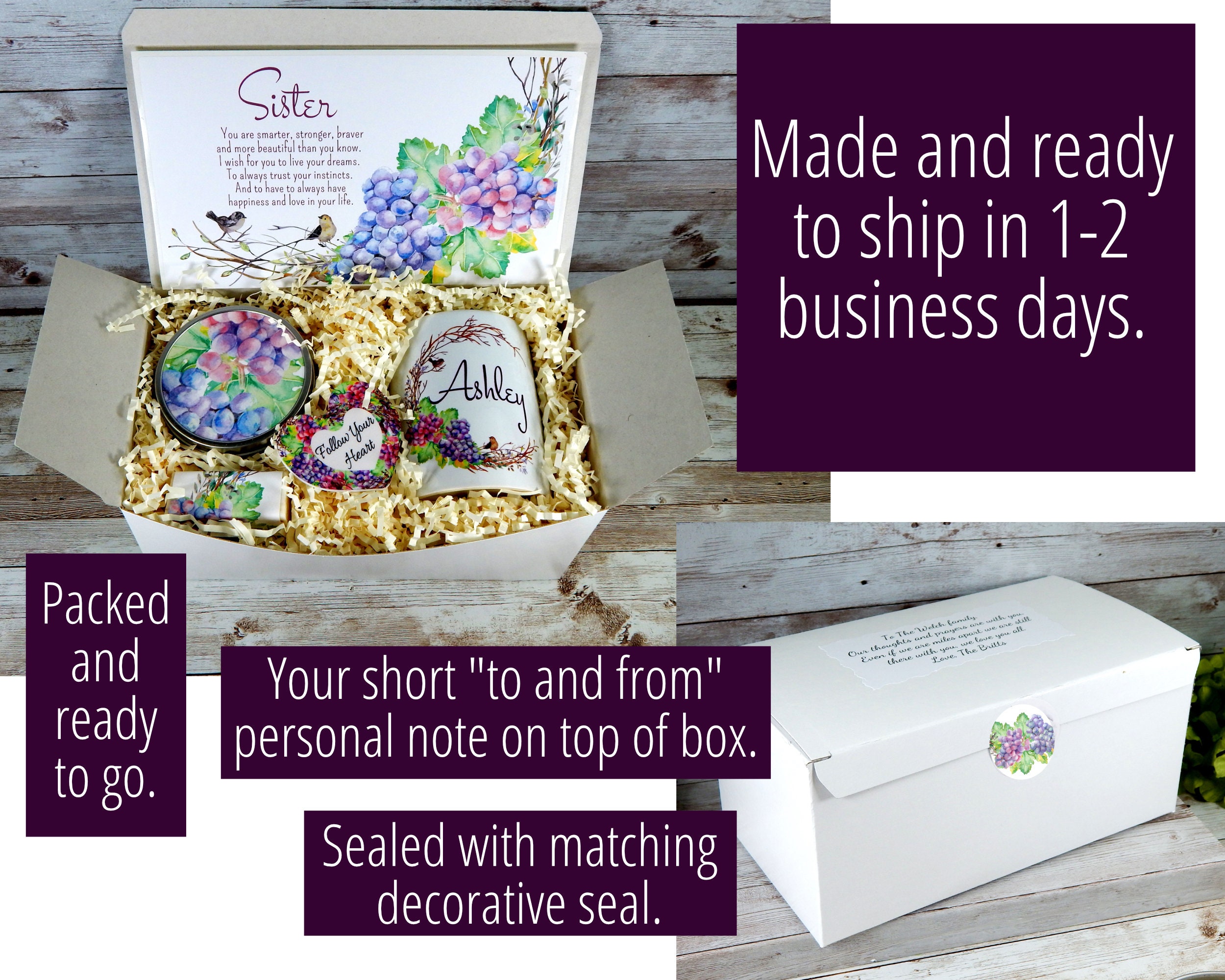 Happy Birthday Gift Box for Sister Sister Birthday Gift Etsy