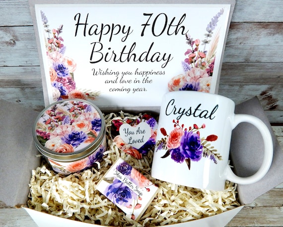 70th Birthday Gift Idea Gift Basket For Her 70th Grandmas  Etsy