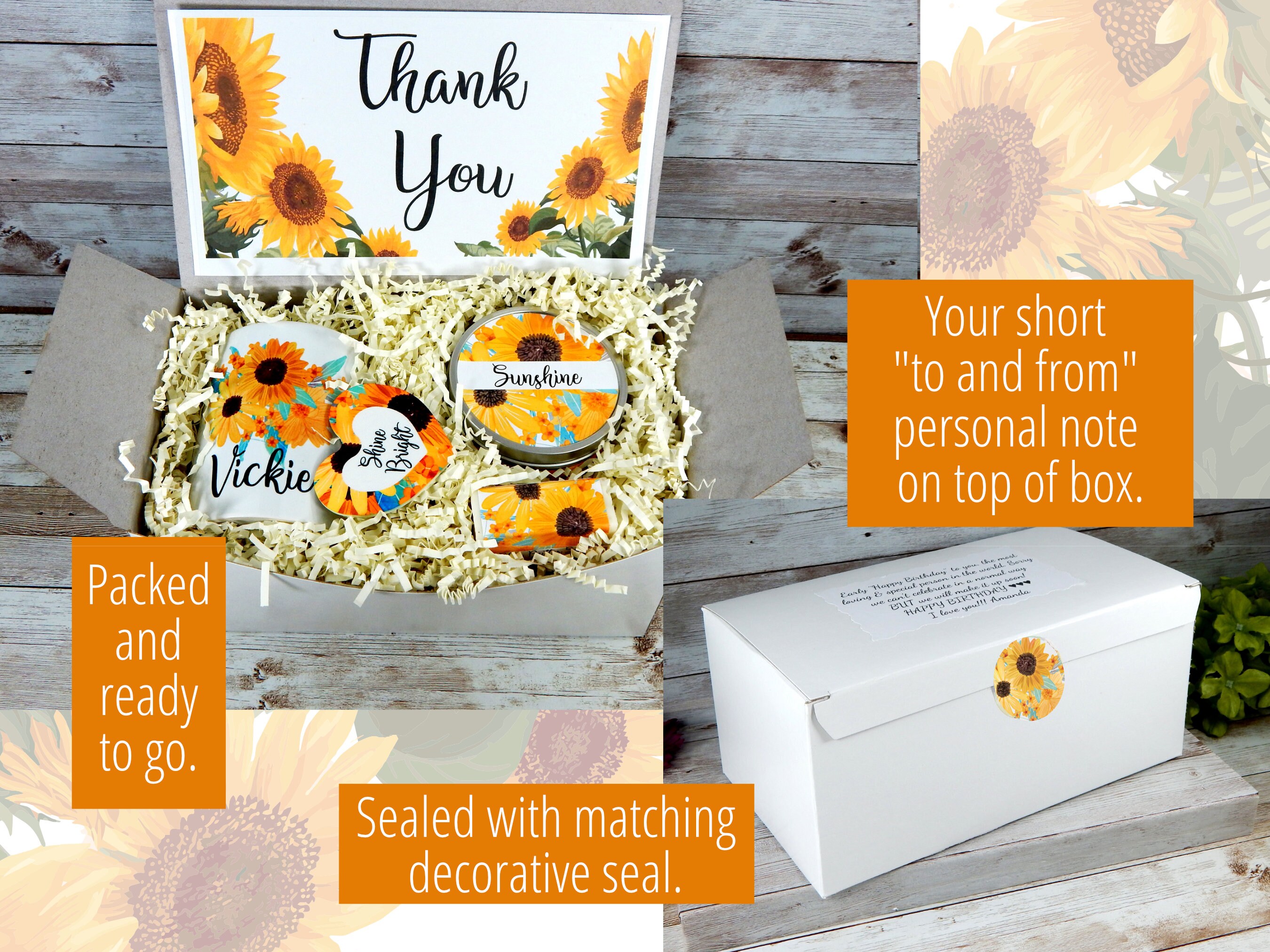 Sunflower Gift Basket to Send Thanks and Appreciation Etsy