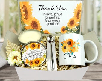 Thank You Gift - Thank You Gifts For Women - Appreciation Gift Basket - Personalized Mug Gift Basket - Thank You Cards - Thank You Gift Box