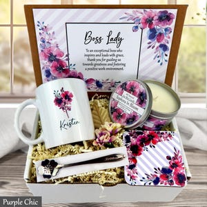 Personalized Boss Lady Gift Set -  Bosses Day Gift for Best Boss, Gift for Woman Manager, Supervisor, Team Leader, Customized Boss Gift