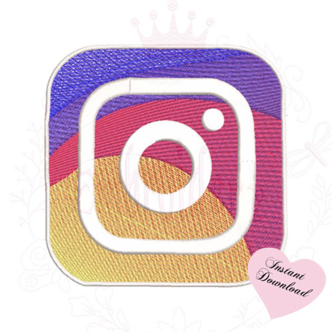 Logo embroidery Instagram Machine Embroidery Design Etsy