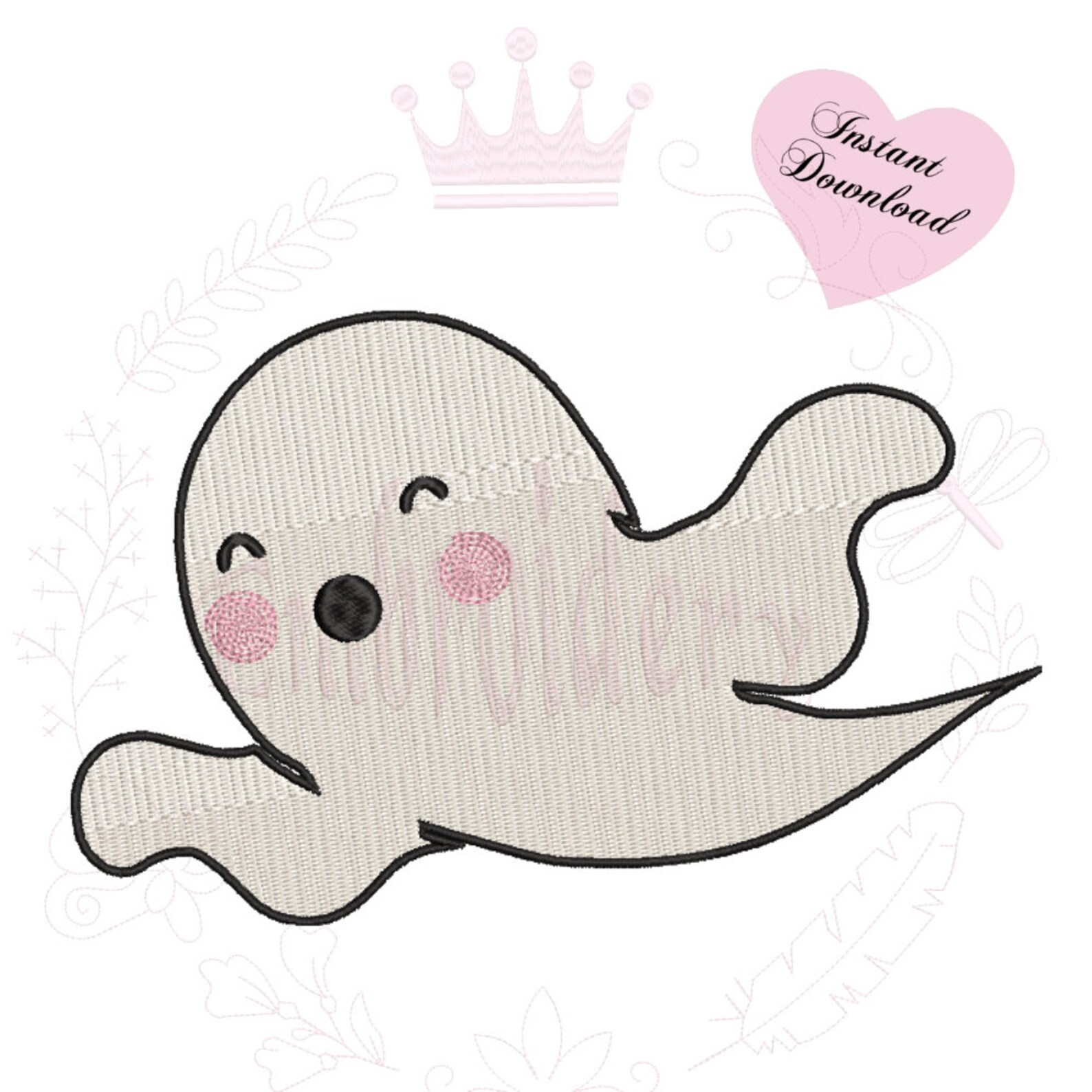 Halloween embroidery cute ghost machine embroidery design  etsy Halloween embroidery cute ghost machine embroidery design  etsy