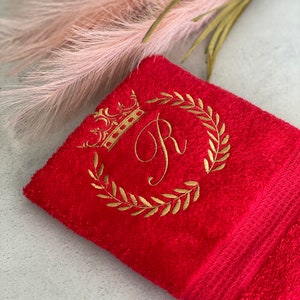 Handmade Embroidered Terry Cotton Towel - Custom Monogram
