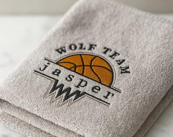 Custom Embroidered Basketball Towel, Personalized Team Sports Towel, Player & Coach Gift