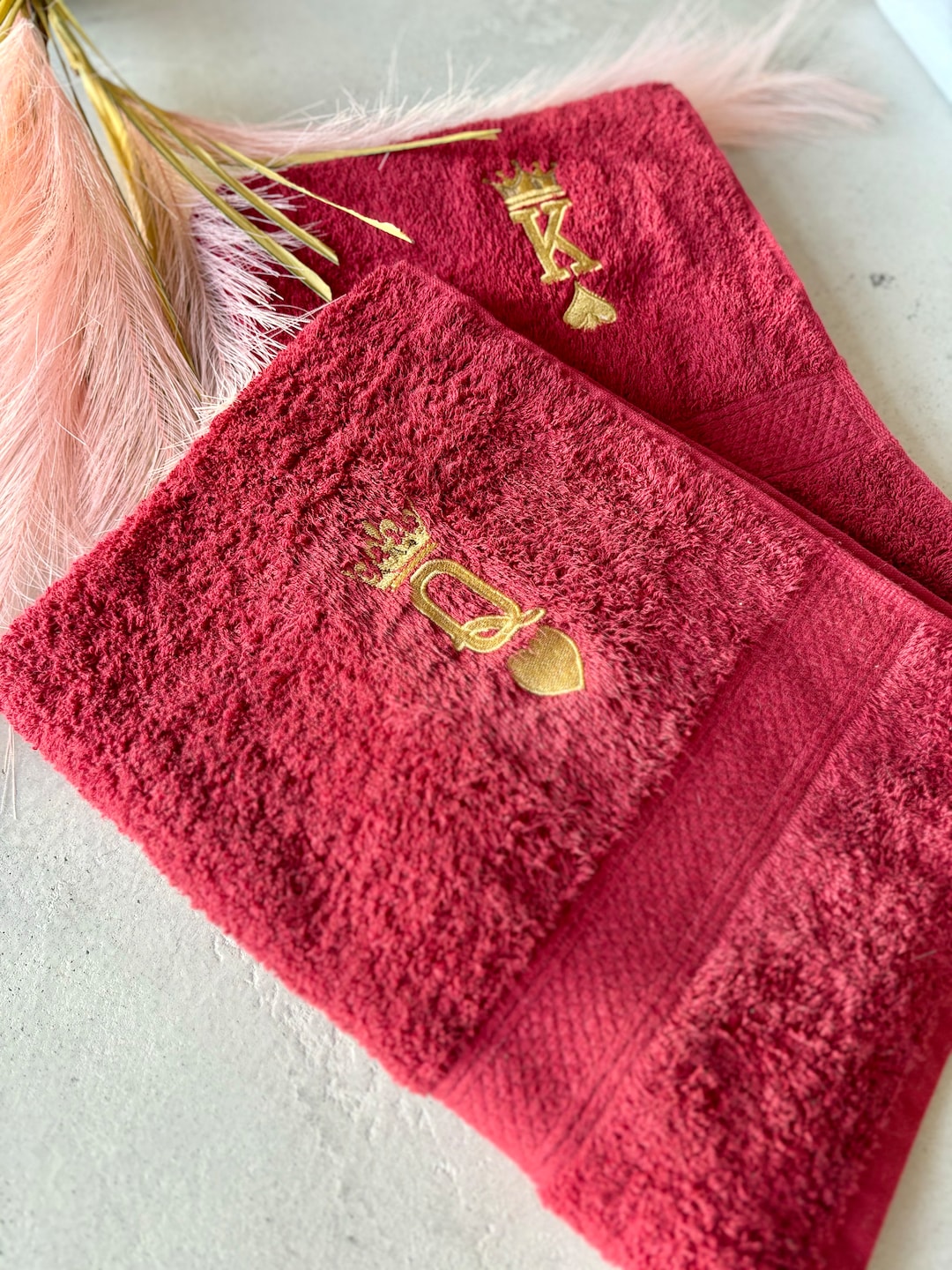 Couple Towel Set: King and Queen Luxury Towels - His and Hers Matching ...