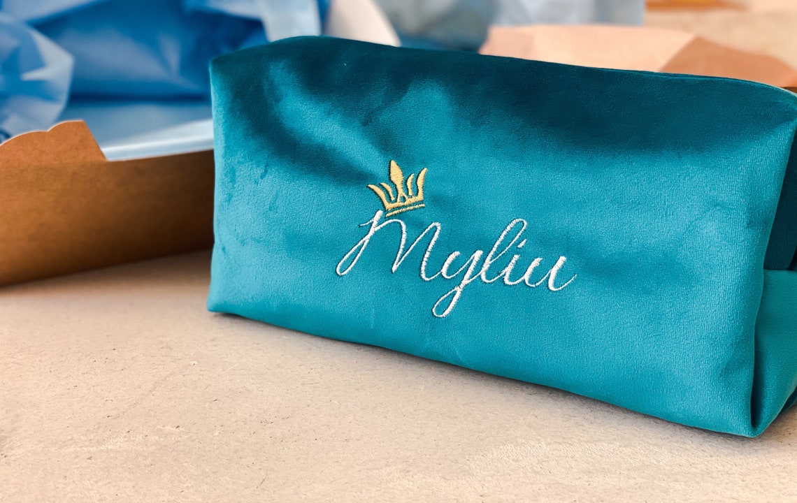 CUSTOM POUCH VELVET Bag Pouch Women Personalized Velvet Etsy