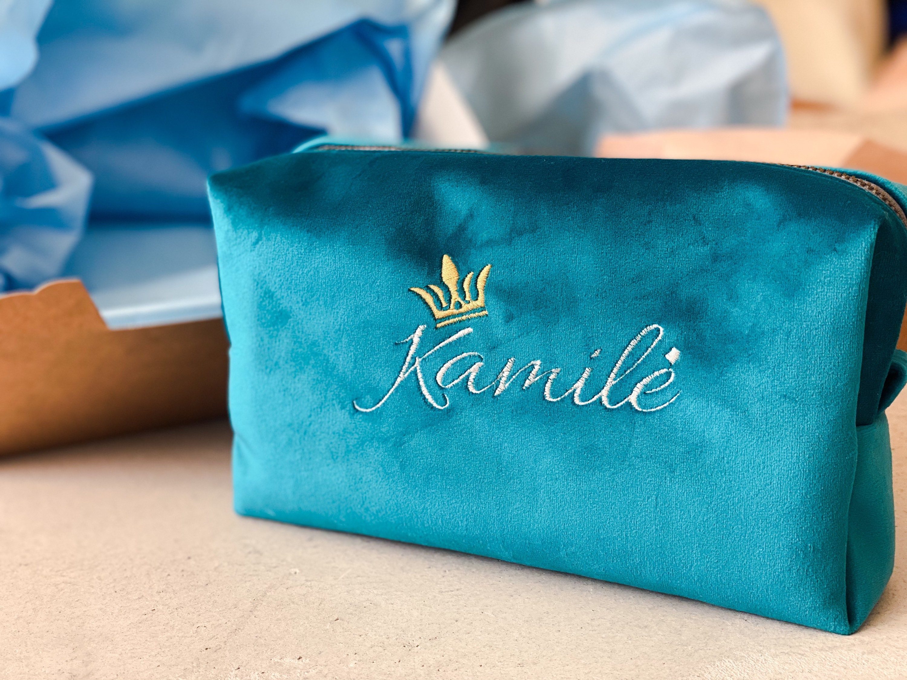 CUSTOM POUCH VELVET Bag Pouch Women Personalized velvet Etsy