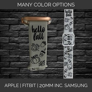 Hello Fall themed watchband compatible with Apple® Watch | Samsung 20mm | FitBit and other 20mm Watchbands