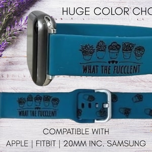 Cactus Fucculent Watchband | Custom Silicone Watch Band for Apple® Watch Samsung and 20mm Watchbands and Fitbit Versa 1 and 2