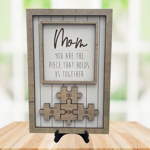 Mom Puzzle Sign Mothers Day Gift 2024 You Are The Piece That Holds Us Together Personalized Custom Gift Perfect Mom Mum Mommy Grandma image 1