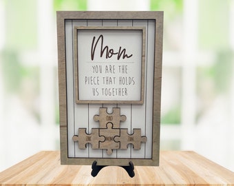 Mom Puzzle Sign | Mothers Day Gift 2026 | You Are The Piece That Holds Us Together Personalized Custom Gift Perfect Mom Mum Mommy Grandma