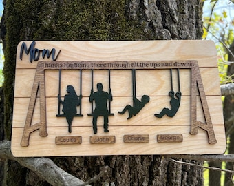 Thank You For The Ups And Downs Swing Set Sign | Mothers Day Gift 2026 | Personalized Custom Gift Perfect Mom Mum Mommy Grandma