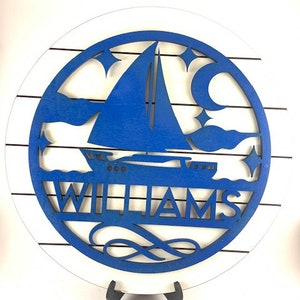 Personalized Sailboat Image Sign Home Decor | Family | Name Sign | Wood Sign | New Home Gift
