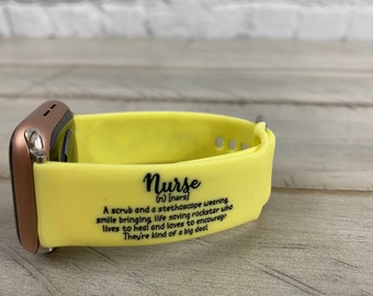 Personalized Nurse Definition Band for Apple® Watch, Samsung 20mm, Fitbit and other 20mm Watchbands, RN iWatch Band, Custom Nurse Gift