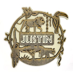 Jungle Theme Decor Personalized Sign | Personalized Bedroom Sign | Name Sign | Perfect Gift Kids Bedroom