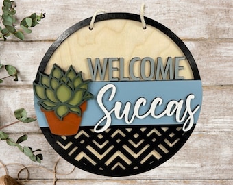 Welcome Succas Welcome Sign | Home Decor | Multiple Sizes Available | Completed Sign and DIY Kit Options