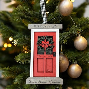 Personalized New Home Ornament 2026 – Custom Door Christmas Decoration | Housewarming Gift | First Christmas in New Home | Address Keepsake
