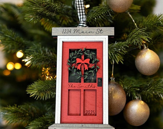 Personalized New Home Ornament 2026 – Custom Door Christmas Decoration | Housewarming Gift | First Christmas in New Home | Address Keepsake
