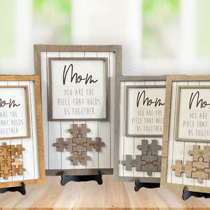 Mom Puzzle Sign Mothers Day Gift 2024 You Are The Piece That Holds Us Together Personalized Custom Gift Perfect Mom Mum Mommy Grandma image 2